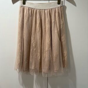 Charlotte Russe Cream Lace Mini Skirt